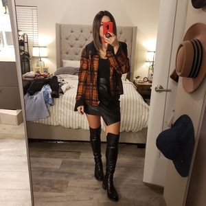 TUZZI Orange Plaid Jacket